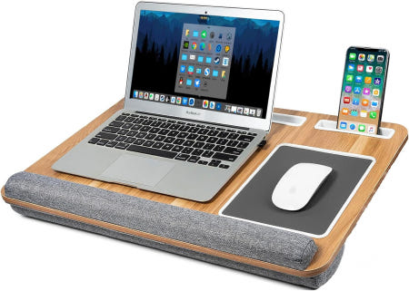 [해외]쿠션이 있는 노트북용 CNFJZFZY 랩 데스크 - 침대 및 소파용 휴대용 여대생 선물 마우스 패드가 노트북 스탠드 트레이 학습 도구 쿨링 패드 포함