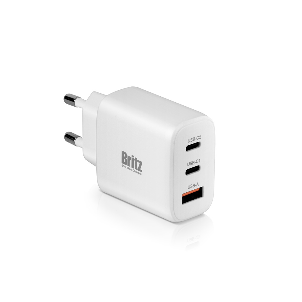 브리츠 BZ-PD65W GaN 고속충전기 USB A타입 1포트+C타입PD 2포트 QC3.0 - 상품 이미지