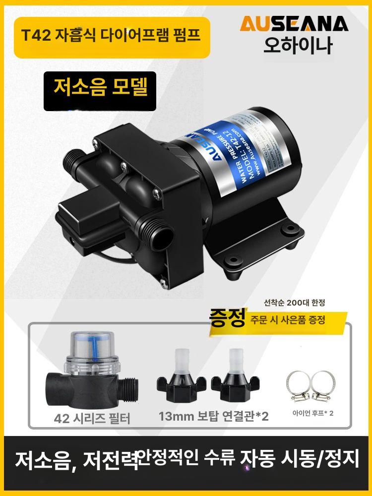 캠핑카 물펌프 물공급 가압펌프 프라이밍 워터펌프 양수기 T42 - 12 12V - 상세 이미지 2