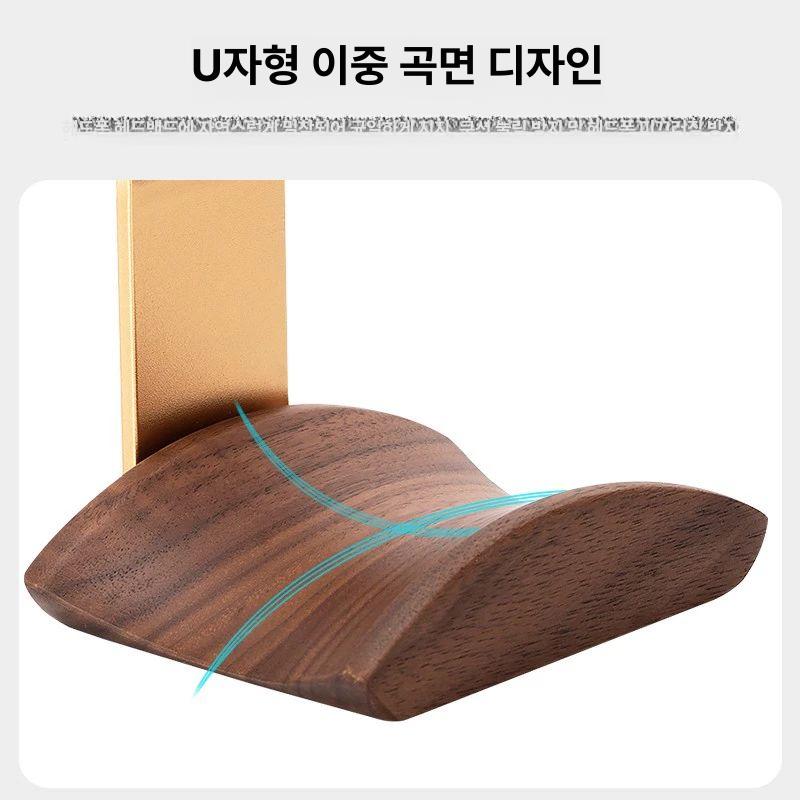 헤드셋 헤드폰 거치대 걸이 두목 원목 홀더 벽 게임 컴퓨터 스탠드 - 상세 이미지 2