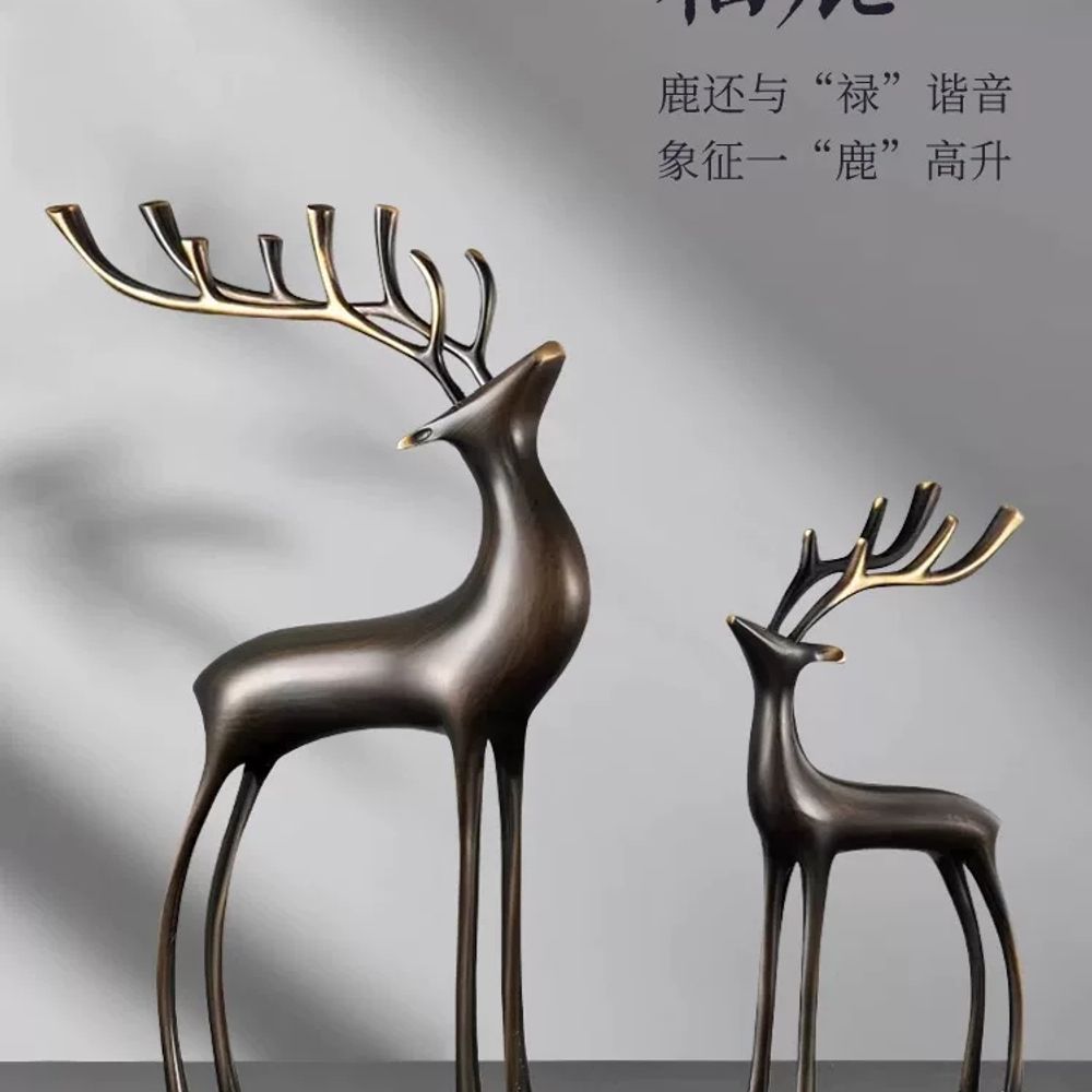 말조각상 풍수 북유럽 현관오브제 인테리어 말 A. Qinggulas 행운의 사슴 중형 소형 - 상품 이미지