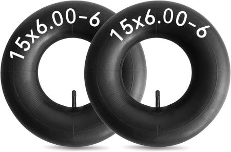 HXYCNNA [해외]2 팩 15x6.00-6 내부 튜브 6.00/6.50-6 야드 트랙터 휠바로우 ATV 골프 카트 등을 위한 TR-13 밸브 스템이 장착된 잔디 깎는 타이어 교체용