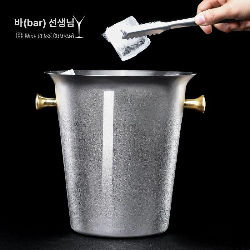 와인 칠러 샴페인 버킷 위스키 아이스버킷 스탠드 쿨러 실버 귀 5L - 상세 이미지 3