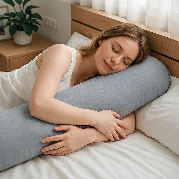 편안한 여행용 죽부인 롱베개 휴대용 에어쿠션 회색-90CM - 상세 이미지 2