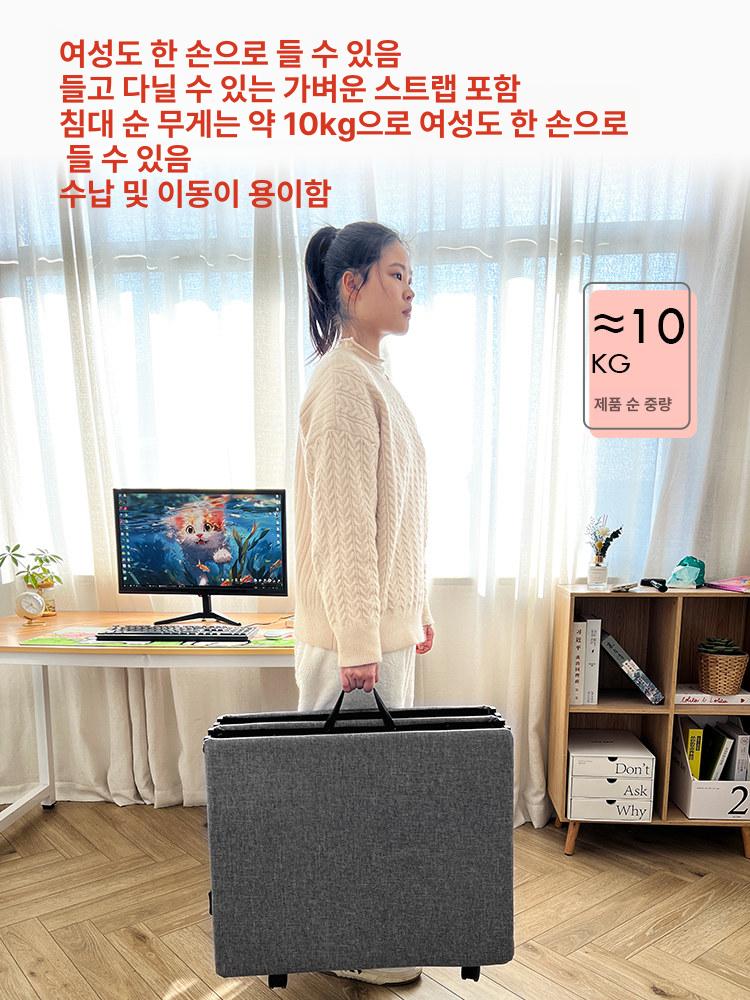 접이식 프레임 책상형 원룸 폴딩 기숙사 간이 소파베드 매싱스 수면 감각 90cm폭 고급 8륜 - 상세 이미지 5