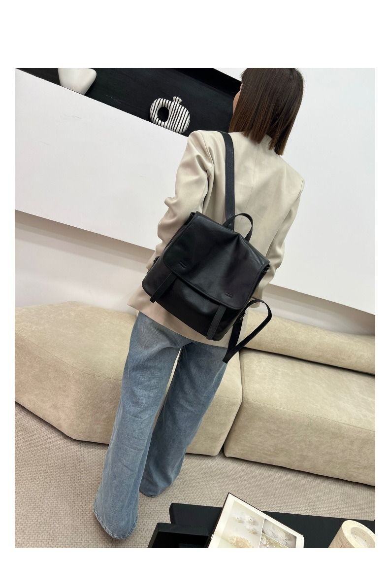 메이크픽 프리미엄 천연소가죽 소재 여성 경량 메신저 백팩 출퇴근용 비즈니스 대학생 가방 이미지 7