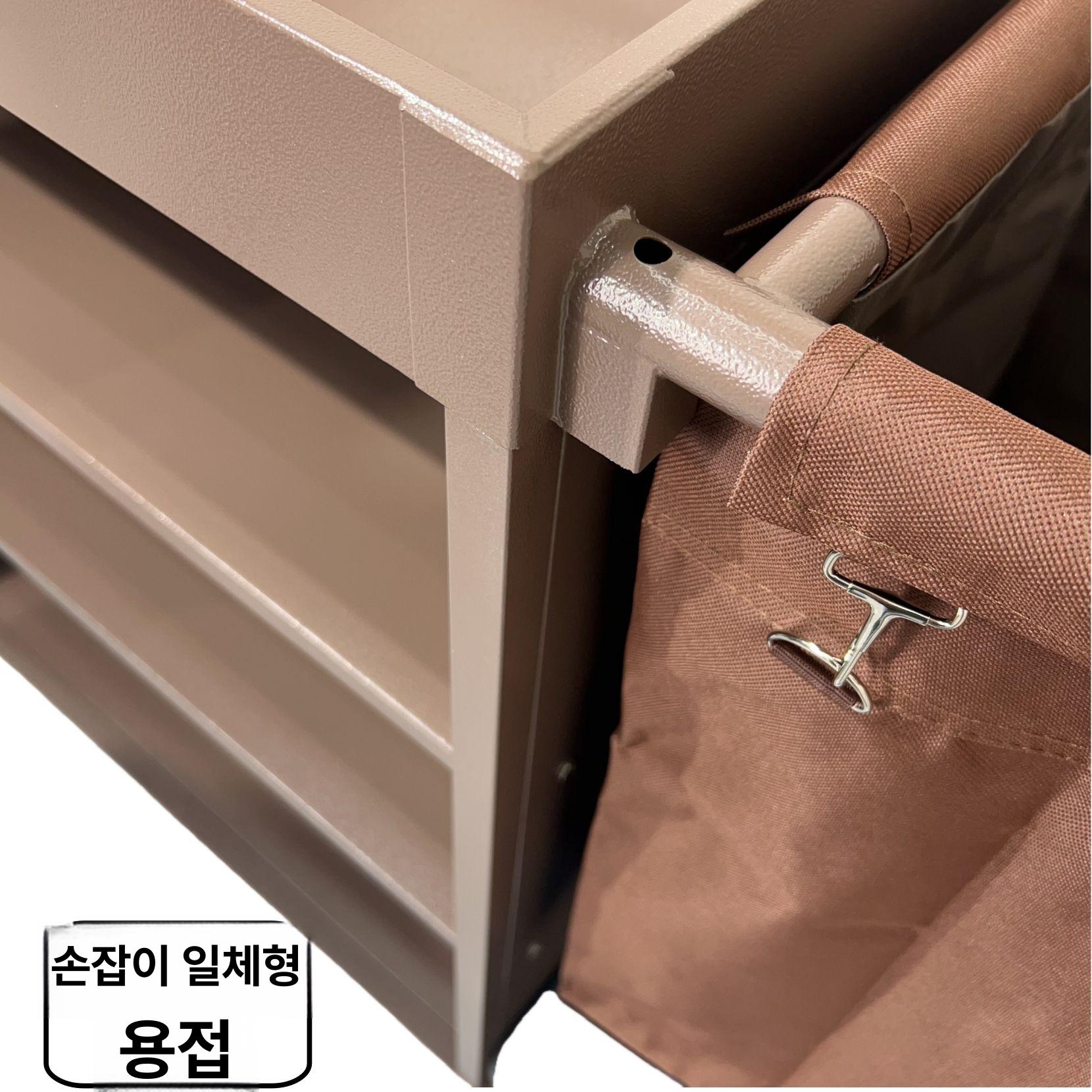 청소 카트 린넨 구르마 호텔 서비스카트 도구함 빨래 1길이 1단 천 5인치 타일 무소음 공구함 걸레걸이 2개 포함 - 상세 이미지 4