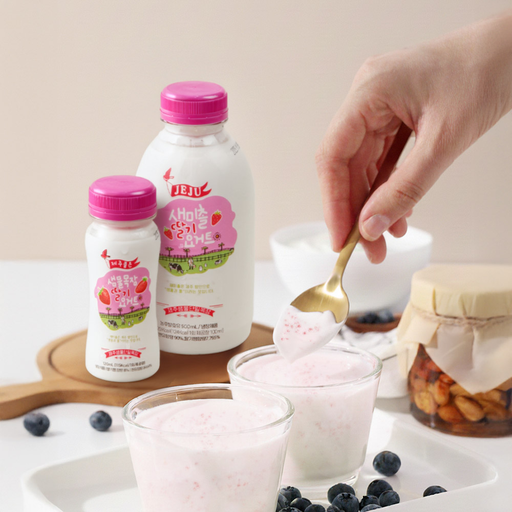 샘물목장 요거트 3종 세트 플레인 딸기 블루베리 120ml 아이간식 세트 - 상세 이미지 2