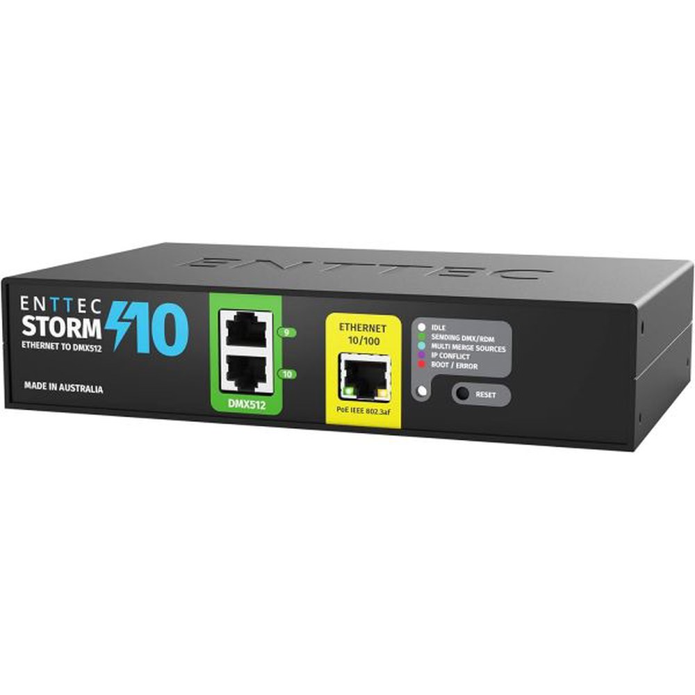 ENTEC Storm 10 포트 65W 기가POE 인터페이스 5인조 1 이더넷DMX 1 5인조 기가POE 65W - 상품 이미지