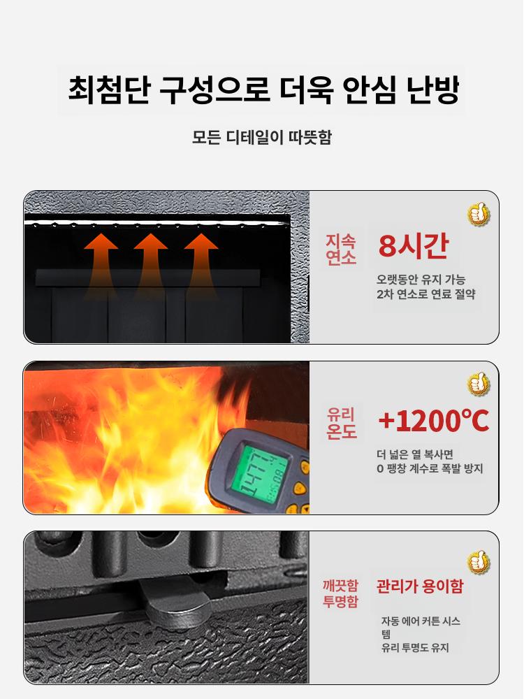 무동력 써큘레이터 무동력팬 홀잭 안전망 여열 서큘레이터 G23 벽난로 90-120㎡ - 상세 이미지 4