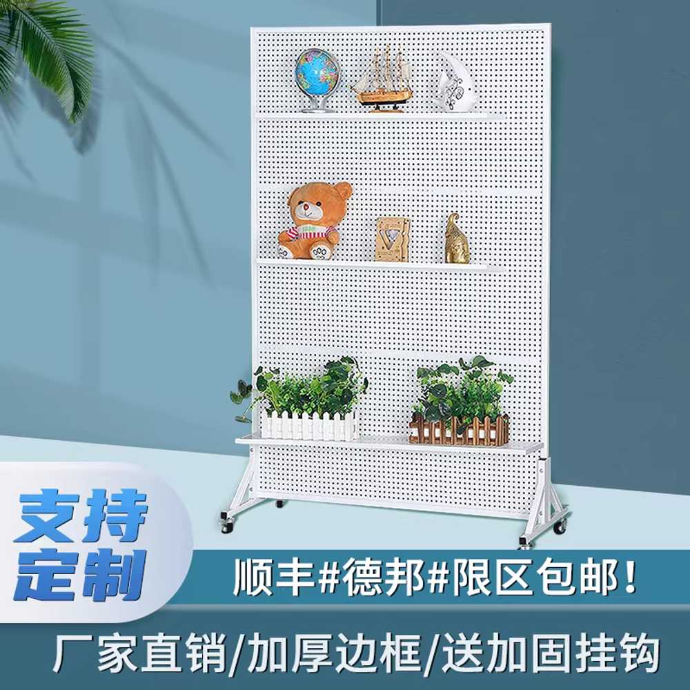 이동식 타공판 스탠드 정리대 홀보드 공구 구멍 바퀴 80x200cm 걸이 30개 - 상세 이미지 2