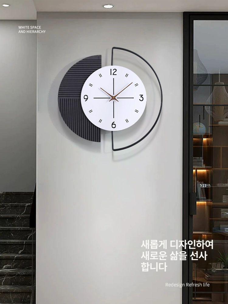 인테리어 벽시계 고급 벽걸이시계 디자인 아트월 스타일 A-그레이+화이트-킹 무브먼트 - 상세 이미지 2