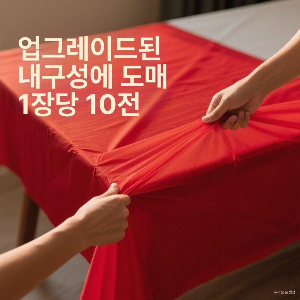 매트리스 비닐커버 대형 포장커버 이사 포장비닐 가구 두꺼운 레드 10팩 100장 2.2 x 2.2m - 상세 이미지 2