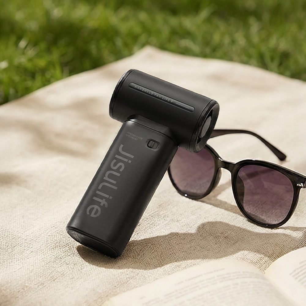 [아마존1위] 지수라이프 손 미니 무선 휴대용 선풍기 손풍기 Life9 카본 블랙