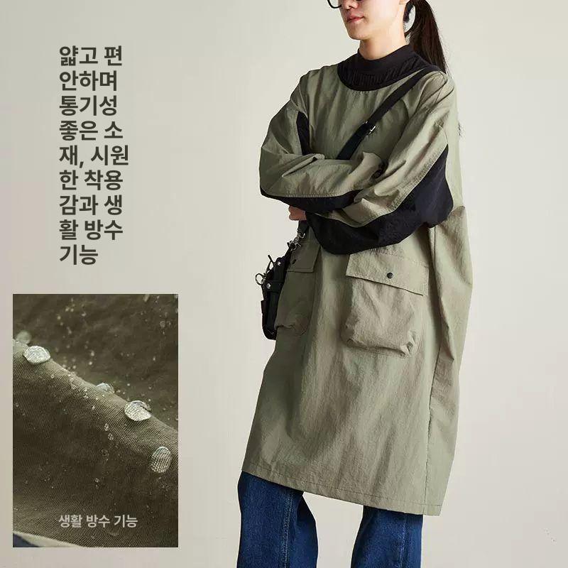 긴팔앞치마 작업복 발수천 공방 애완동물 미용 주머니 타슬론 커피 - 상세 이미지 2