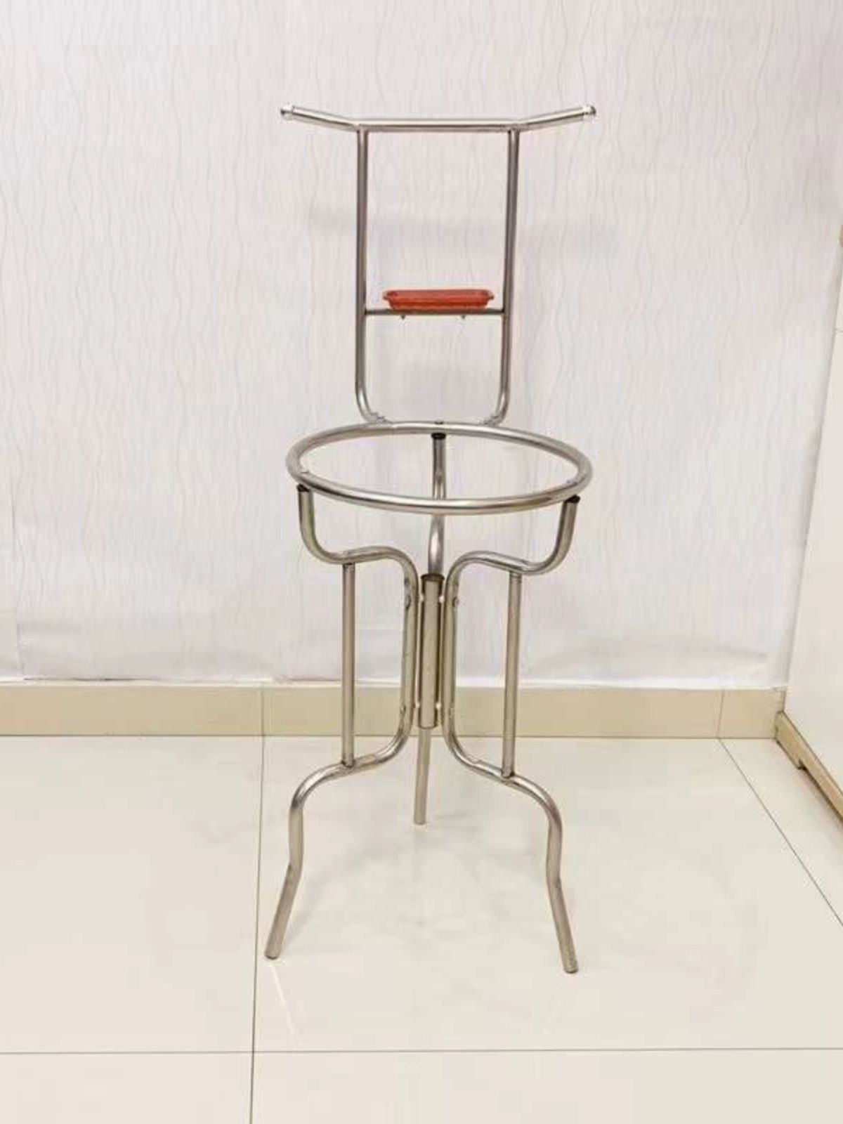 받침대 원형 대야 걸이 농막용 거치대 세면대 스탠드 64cm 1단 수건걸이 포함 - 상품 이미지