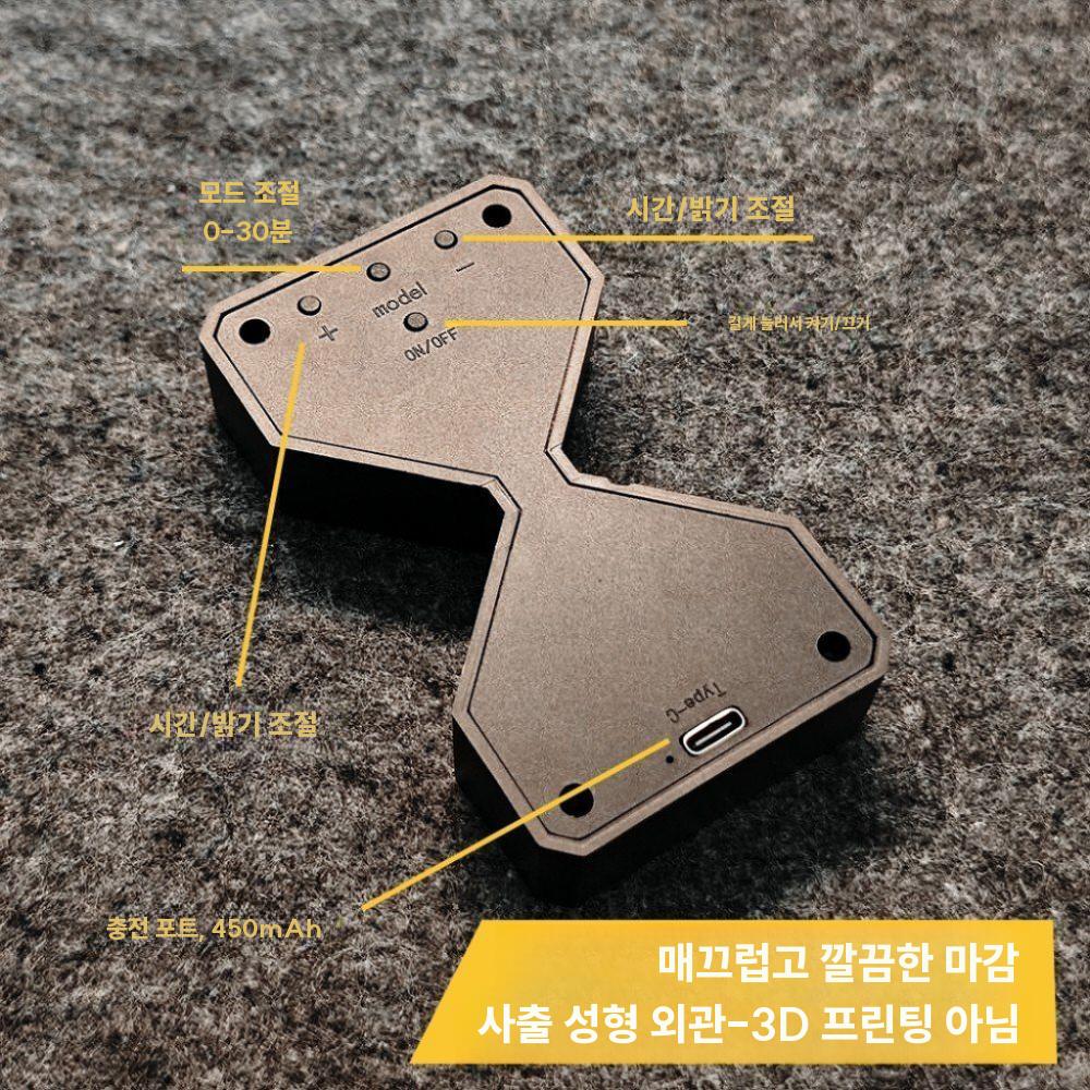 전자 모래시계 공부 요리 타이머 LED 탁상 초시계 블랙