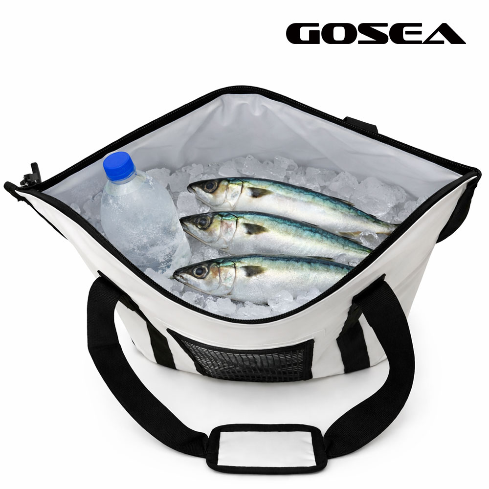 GOSEA 원 팩 쿨러백 휴대용 아이스 백 가방 소프트 쿨러 캠핑 보냉 화이트 - 상세 이미지 3