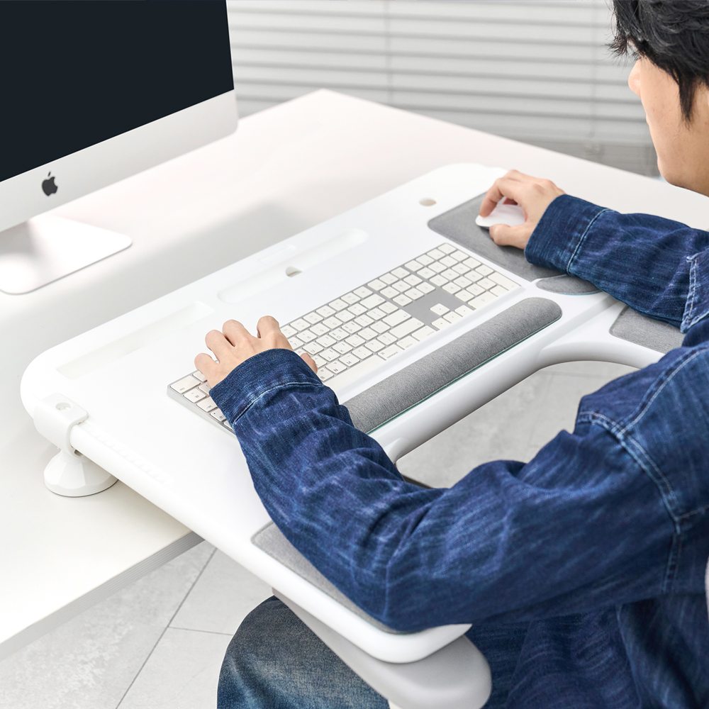 피치트렌디 팔렉스 국산 책상 연장 키보드 거치대 선반 받침 데스크테리어 베이직 화이트