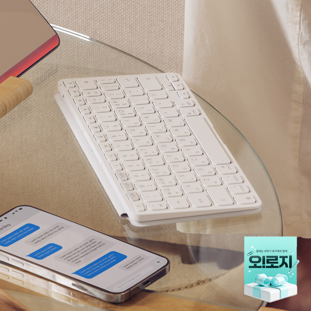 로지텍코리아 KEYS-TO-GO 2 휴대용 사무용 무선 블루투스 키보드 페일그레이, 팬터그래프(Pantograph) 제품 이미지