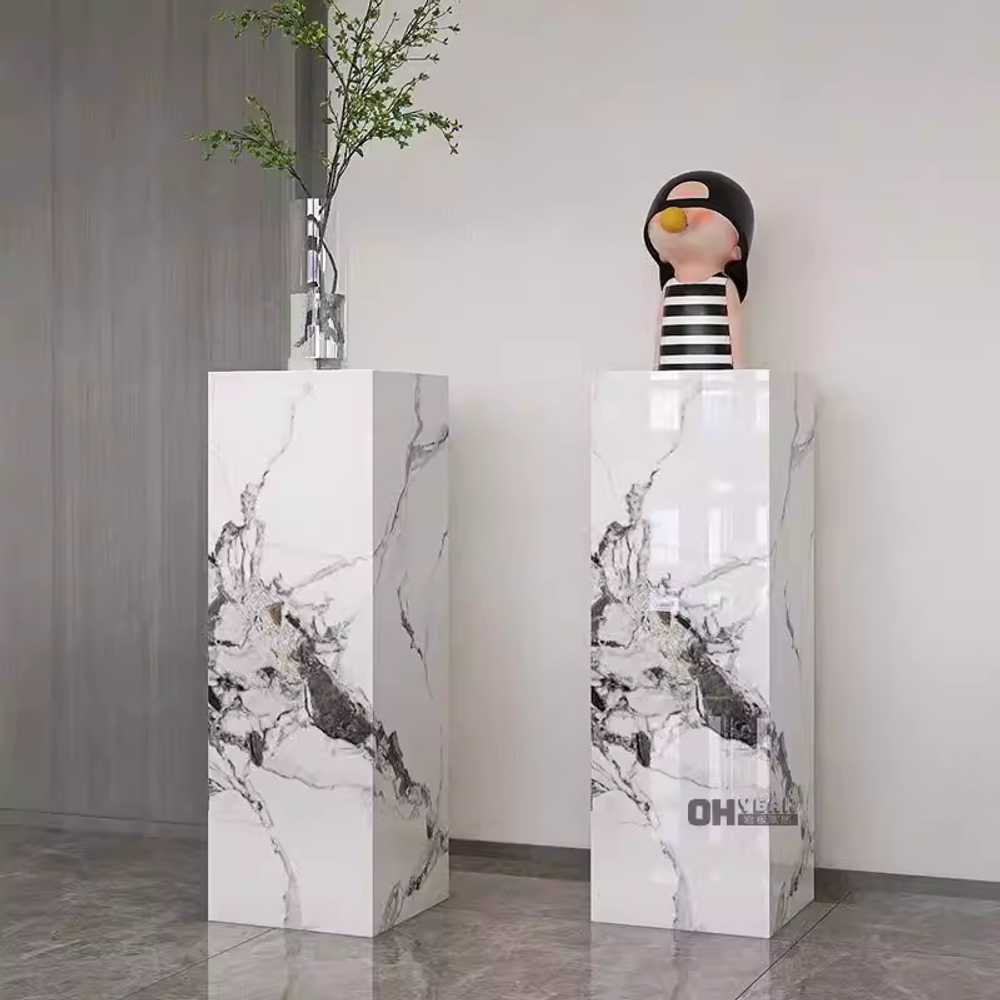 대리석 받침대 거실 사각 석고 선반 마블 미술관 스톤 30x50cm 블랙 - 상세 이미지 4