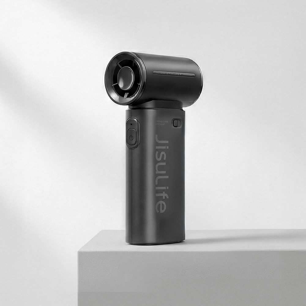 [아마존1위] 지수라이프 손 미니 무선 휴대용 선풍기 손풍기 Life9 카본 블랙