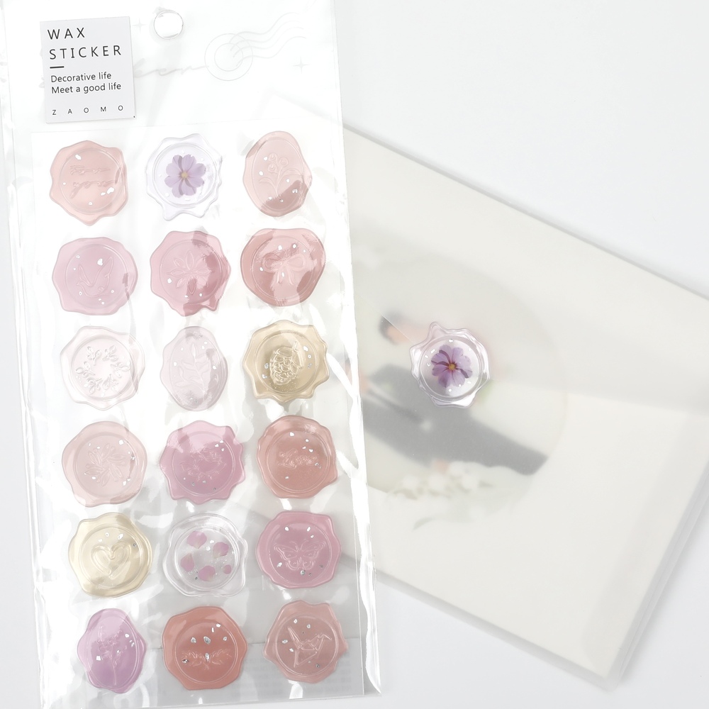 실링왁스 스티커 원형 웨딩 청첩장 봉투 입체 에폭시 결혼 답례품 제품 이미지