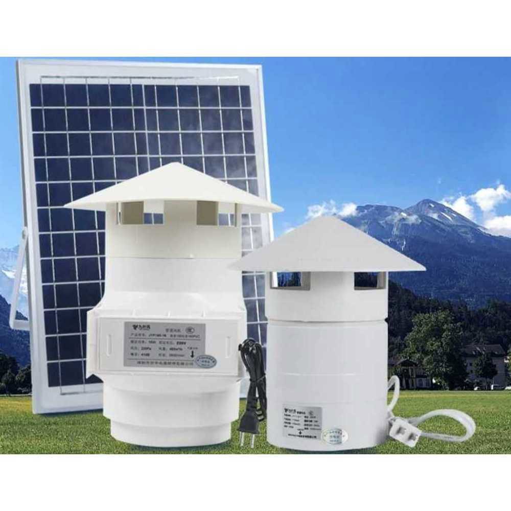 솔라 덕트 100구경 배기휀 정화조 태양광 가정용 화장실환풍기 배기팬 이하 무전극 스피드 컨트롤 - 상품 이미지