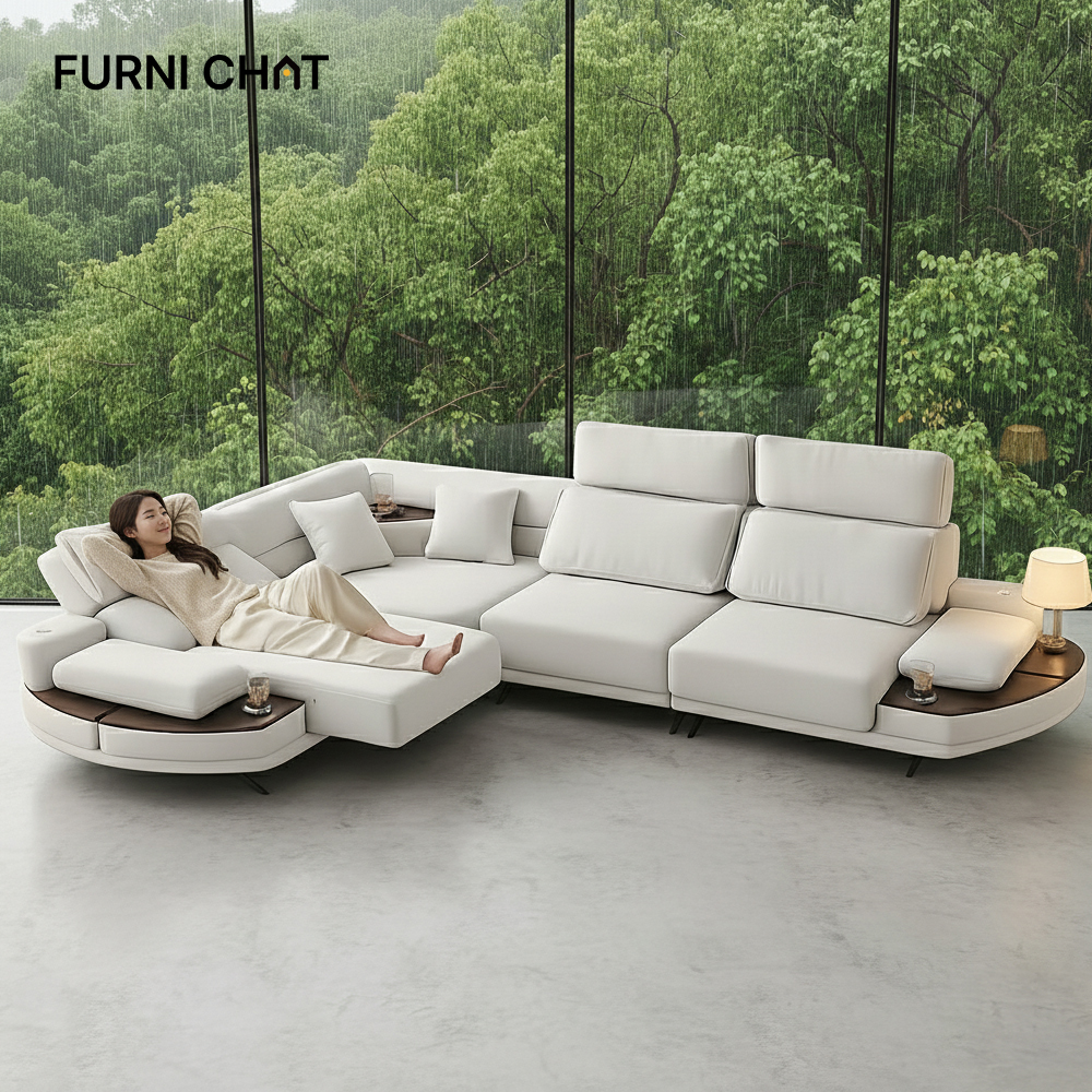 퍼니챗 제우스 모션 전동 슬라이드 리클무빙 코모도 4인용 리클라이너 소파