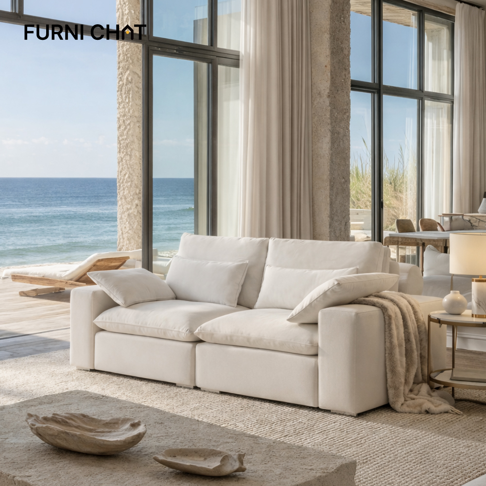 퍼니챗 에어 구스 모듈 3인용 이지클린 기능성 갤럭시 패브릭 소파 푹신한 소파