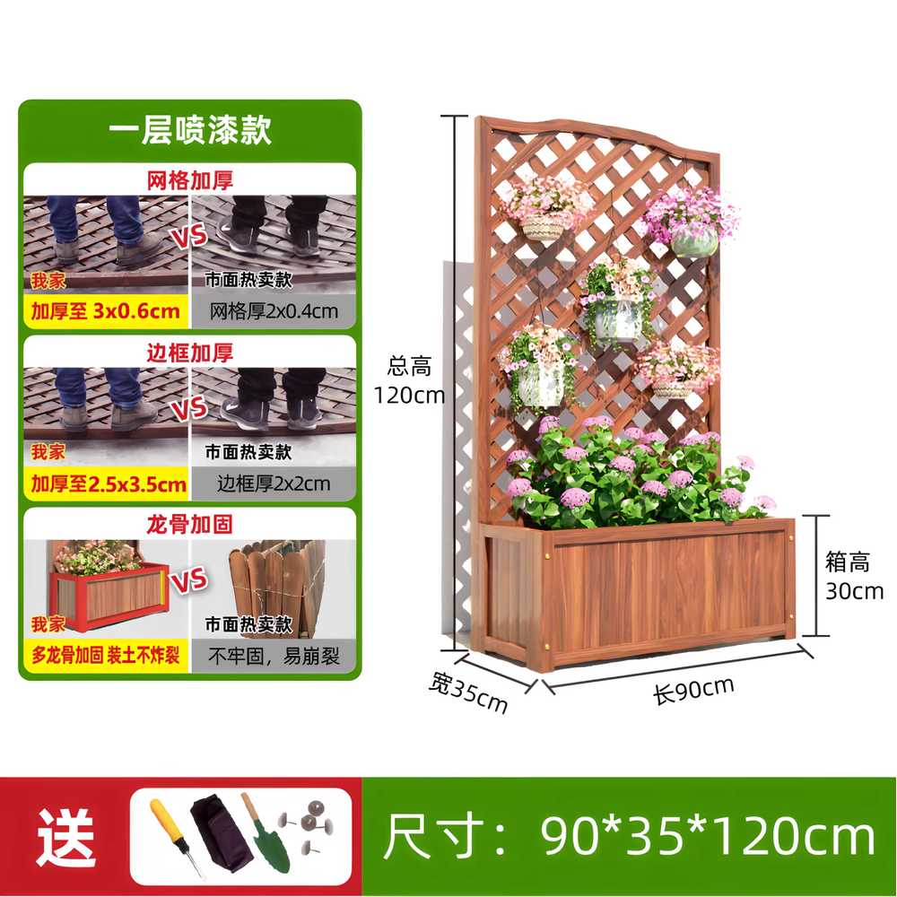 가림막 화분 보호 탄화 대형 야외 파티션 세로 발코니 60x120cm 3단 이미지 6