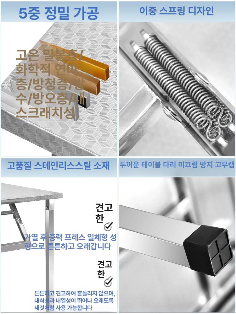 업소용 베이킹 작업대 식당조리대 접이식 싱크선반 스텐 120cm 60cm 55cm - 상세 이미지 5