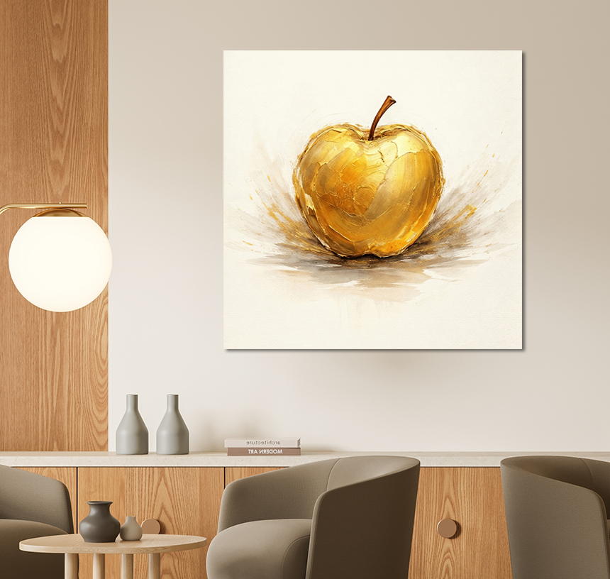 황금 사과 그림 풍수 돈들어오는 거실 인테리어 액자 개업선물 베이지소형 - 상세 이미지 3