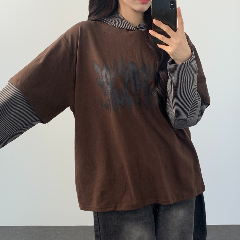 레이어드티 빈티지 스트라이프티셔츠 단가라티셔츠 후드티 - 상세 이미지 5