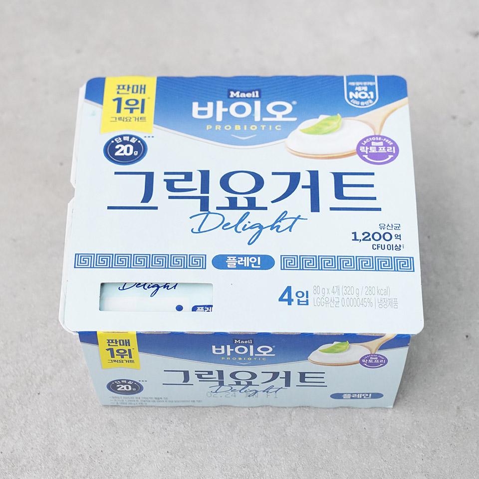 메가마트 매일 바이오 그릭 딜라이트 플레인 요거트  80gx4 - 상품 이미지