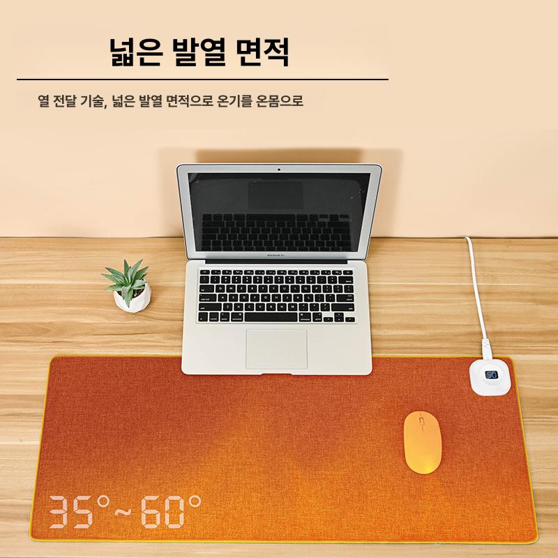온열마우스패드 책상 열선 장패드 그레이 온도 33x80 33 80 온도 자동 6단계 차단 B - 상세 이미지 5