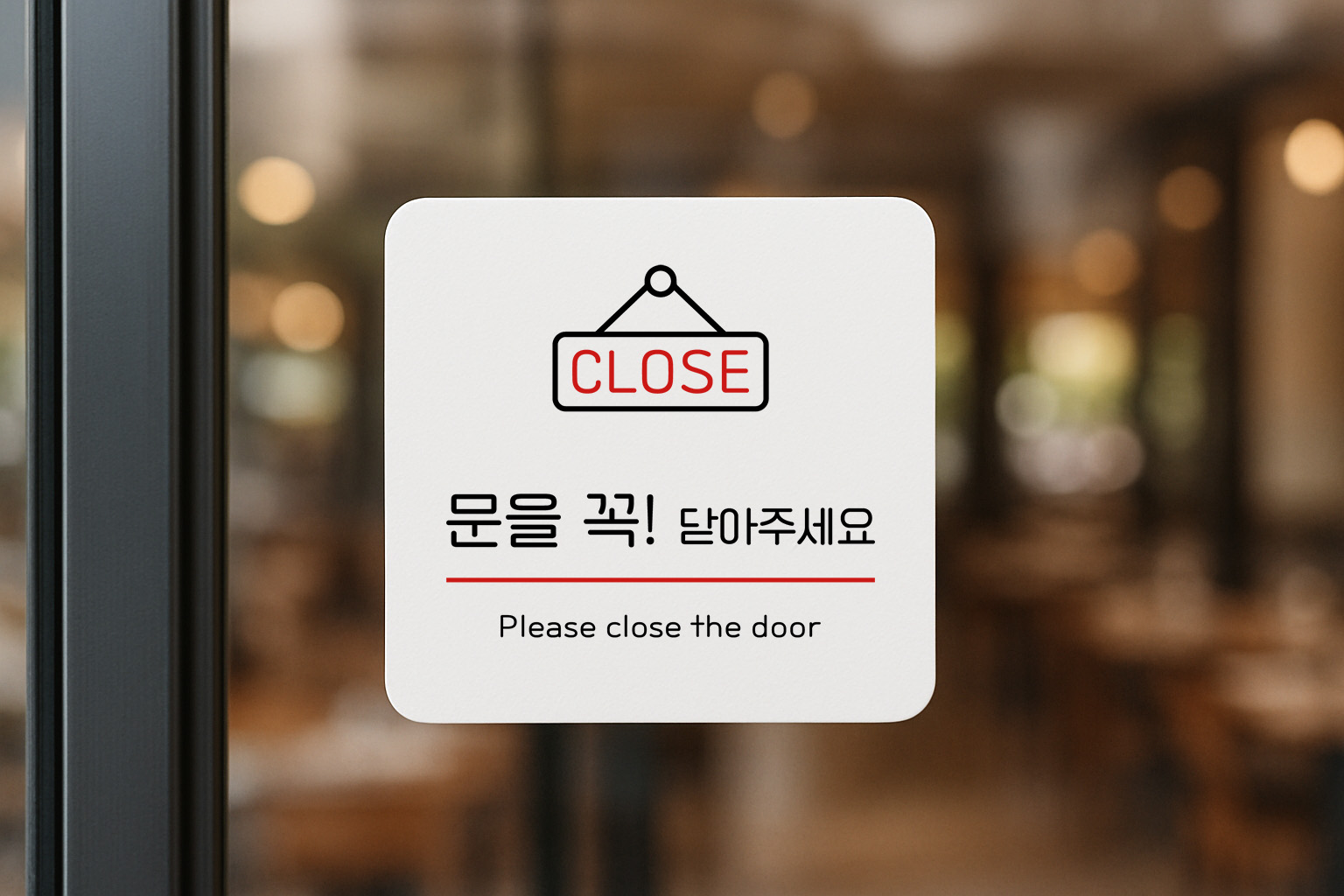 문 닫아주세요 안내판 도어사인 사무실 매장 306 100x100 - 상세 이미지 3