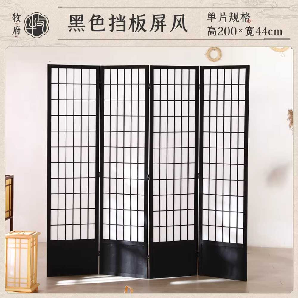 한지 파티션 격자 병풍 엔틱 창호지 문살 목재 실내 44x150cm 4짝/내추럴/받침대 포함 이미지 8