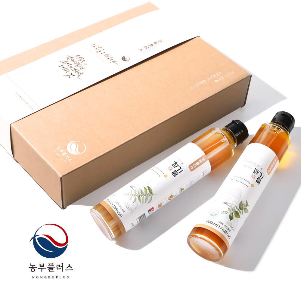 국산 저온압착 참기름 들기름 200ml 선물세트 농부플러스 - 상품 이미지