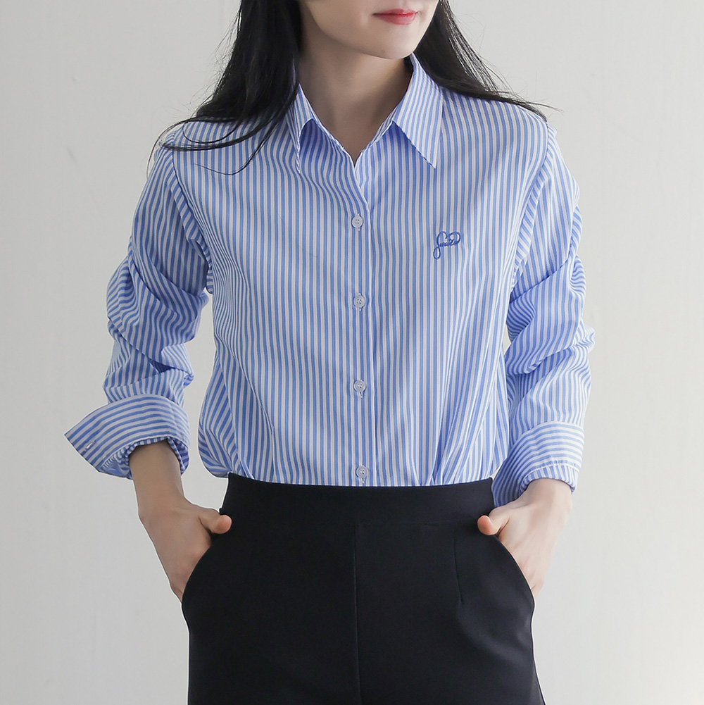 남방 셔츠 루즈핏 셔츠 자수 스트라이프 셔츠 활용법 셔츠 후기