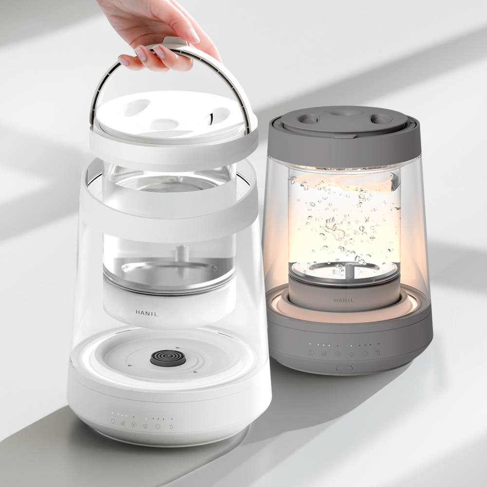 한일 가습기 가열식 대용량 신생아 아기 물멍 유리 저소음 가습기 화이트 26년 신제품