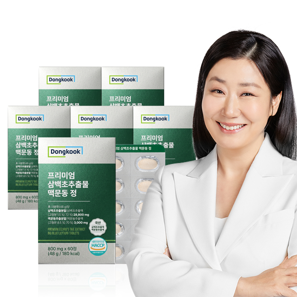 [12개월분/6천원 할인쿠폰] 동국 프리미엄 삼백초추출물 맥문동 정 60정, 6개 제품 이미지