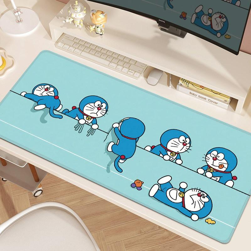 도라에몽 마우스 패드 대형 귀여운 책상 매트 사무 게임 가정 키보드 d1581 5 3mm 900x400mm - 상세 이미지 2