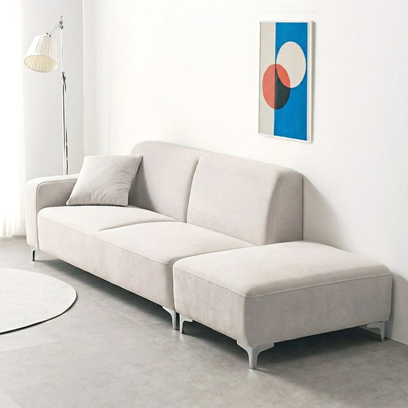 e스마트 에어리 아쿠아텍스 3인용 패브릭 쇼파 스툴포함