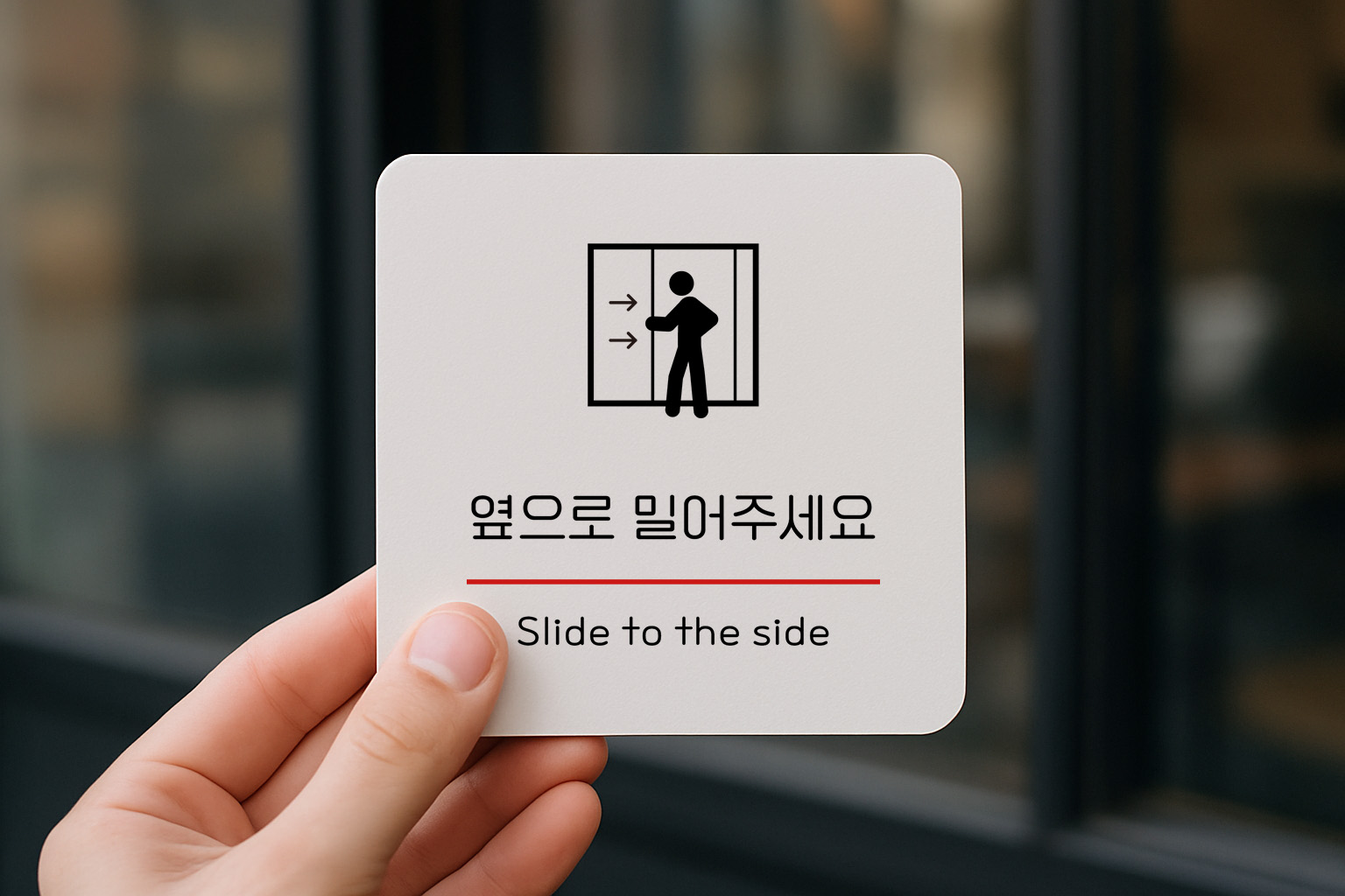 옆으로 밀어주세요 안내판 슬라이딩 도어사인 305 100x100 - 상품 이미지