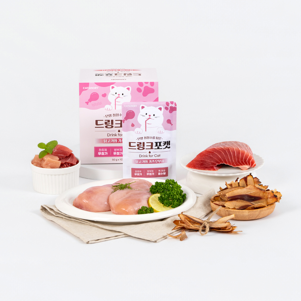 드링크포캣 고양이 드링크 스프 음수량 늘리기 닭고기+가쓰오부시, 50g, 10개 이미지 7
