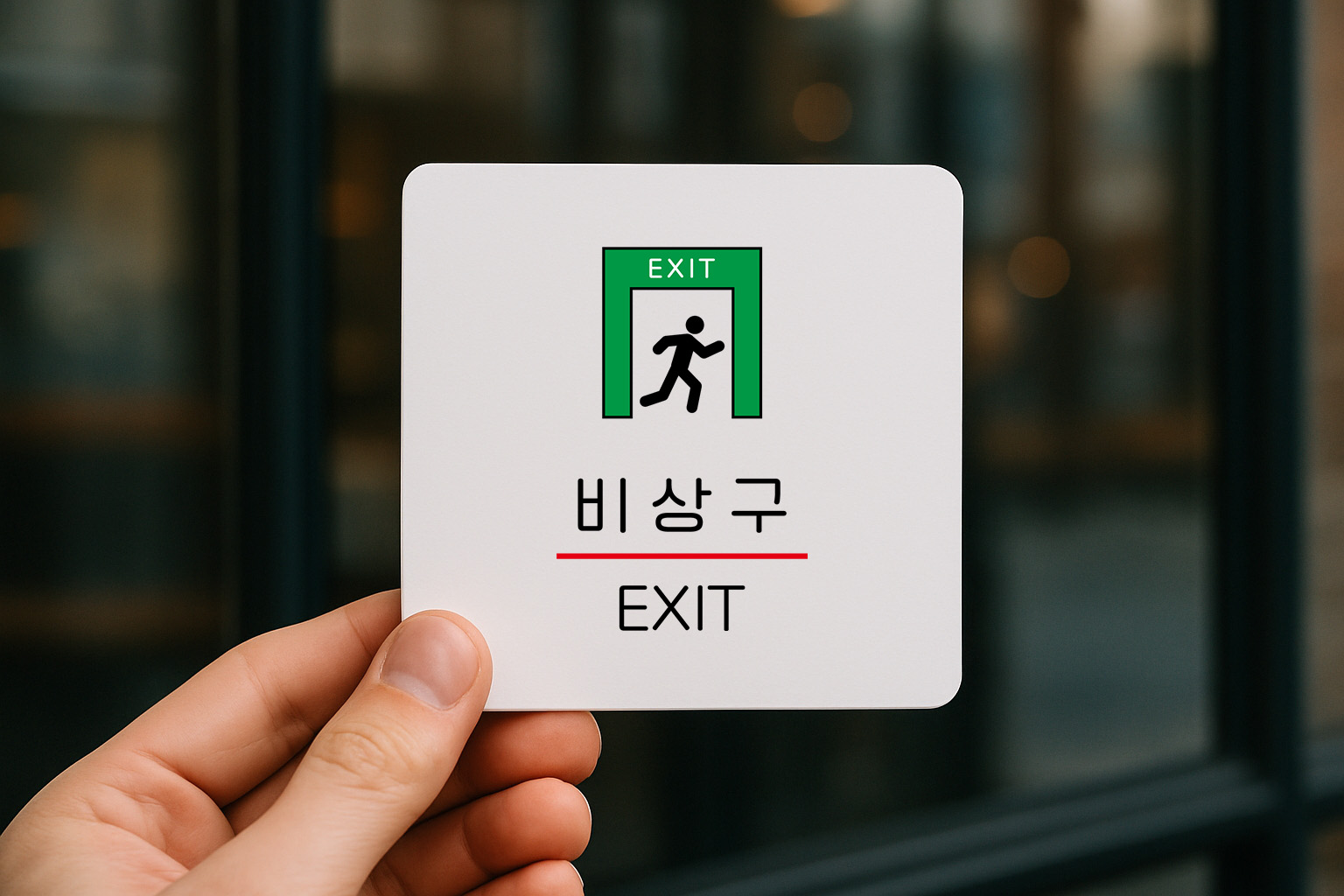 비상구 EXIT 안내판 출구 도어 사인 294 100x100 - 상세 이미지 3