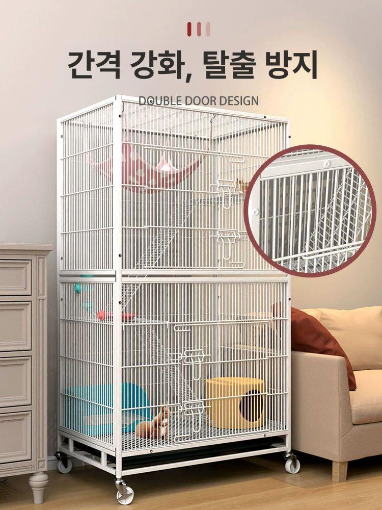 다람쥐집 슈가글라이더 케이지 대형 햄스터 사육장 메인 이미지 높이 확장 61 41x107cm - 상세 이미지 4