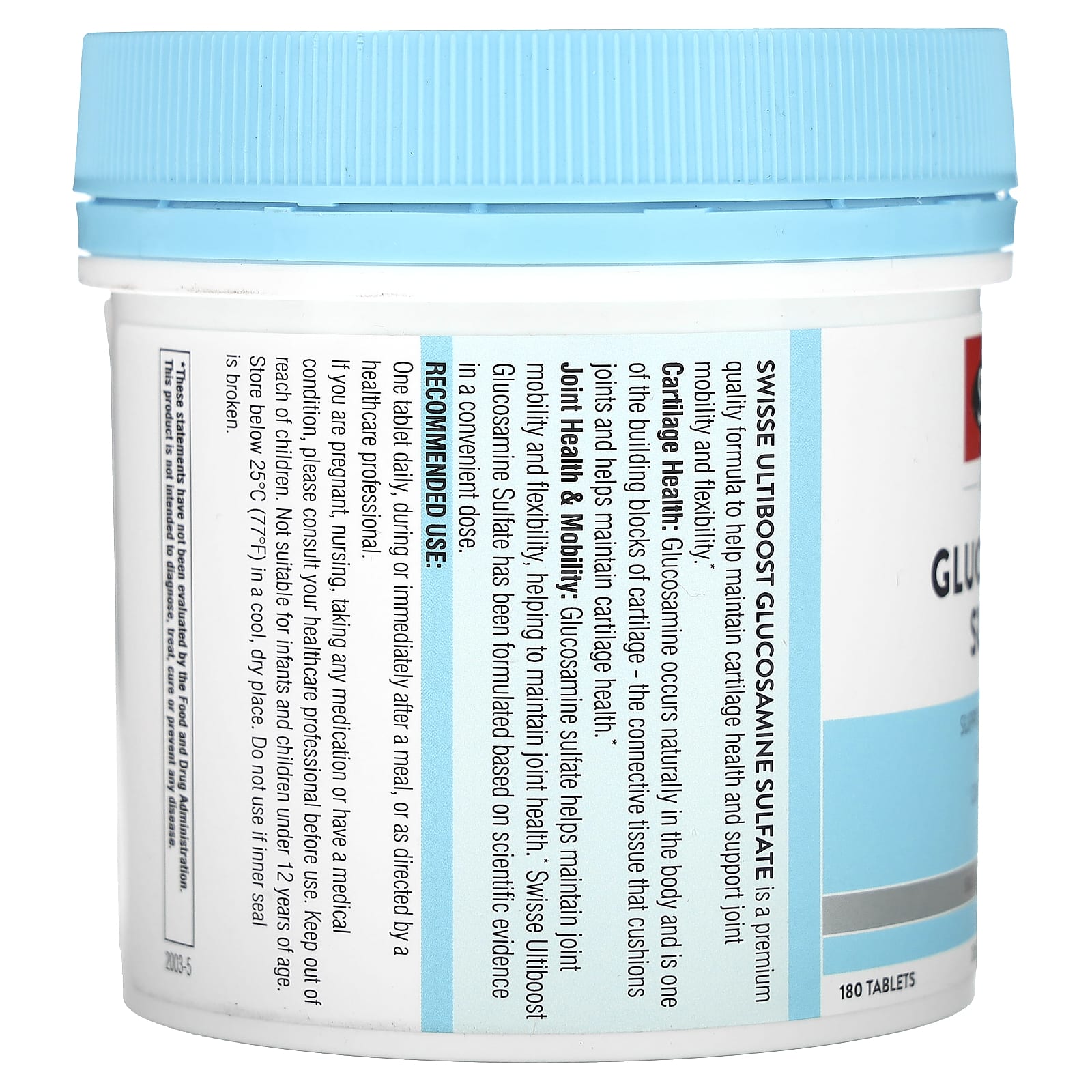 스위스 글루코사민 설페이트 1500mg Sulfate 180정, 2개 - 상세 이미지 4