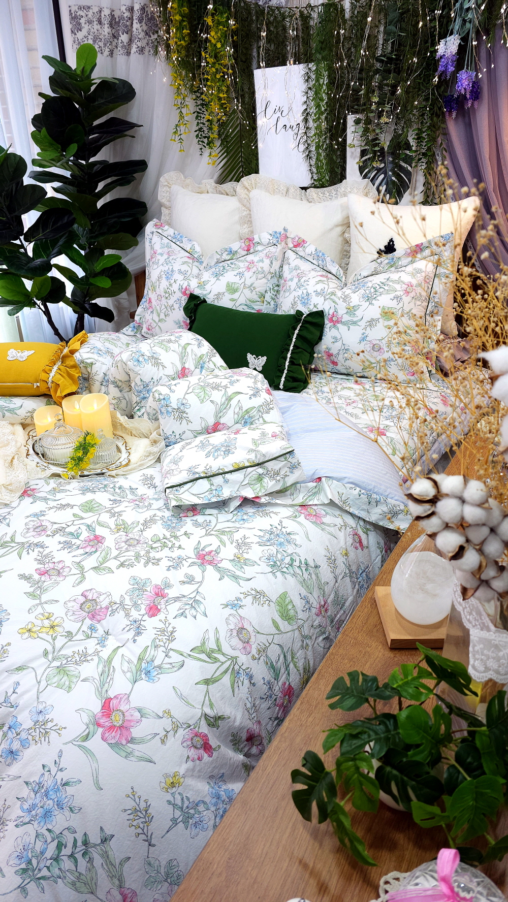 플라워침구세트 신혼이불 호텔 라지킹이불 세트 사계절 침구류